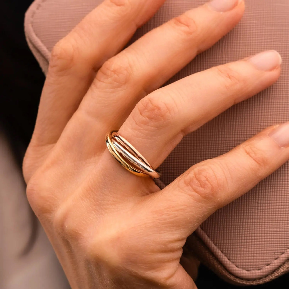 3pc Mixed Tone Stacking Spinner Ring
