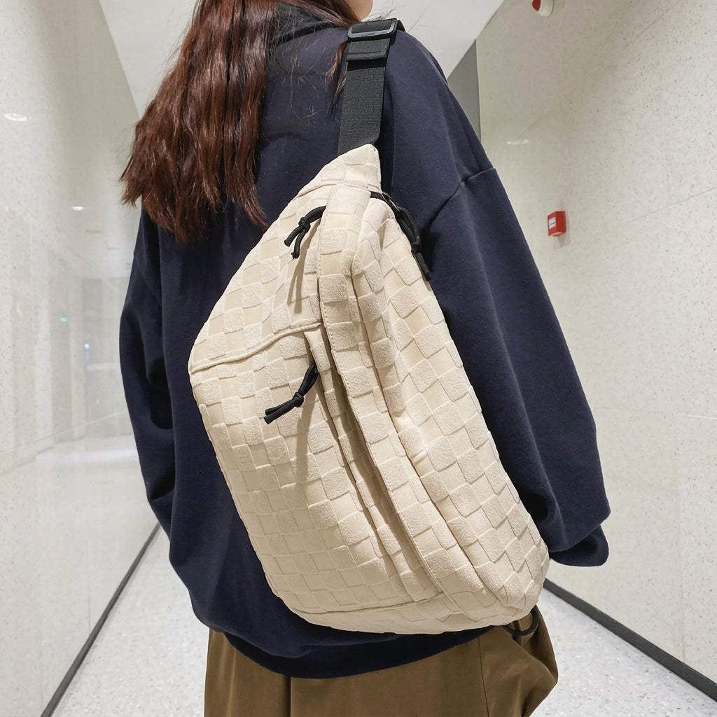 Large Zippered Chest Crossbody Bag