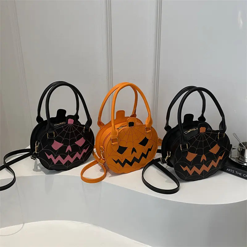 Halloween Spiderweb Pumpkin Handbag