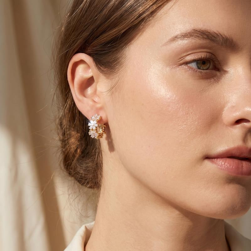 Dainty Floral Hoop Earrings