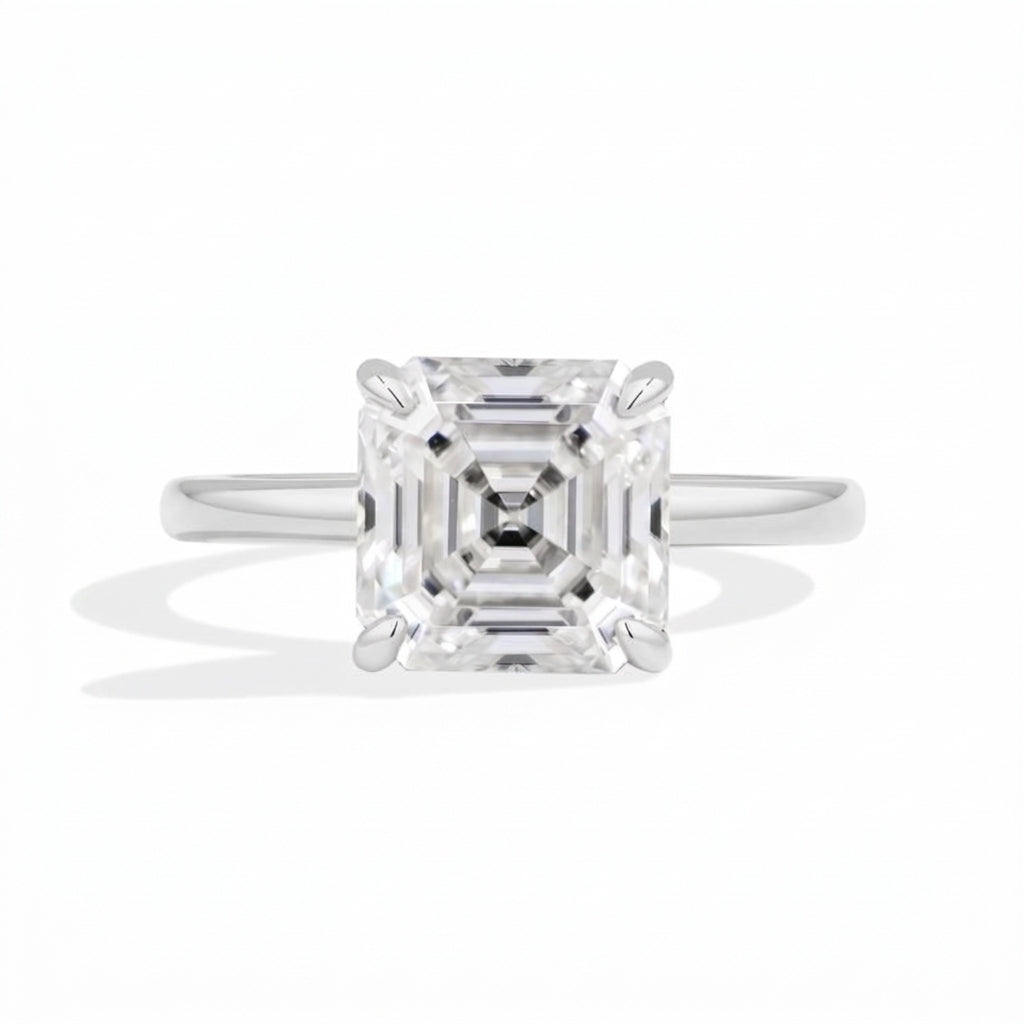 S925 Asscher Cut Moissanite Ring