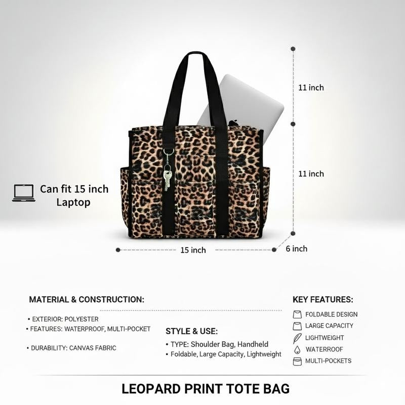 Large Water Resistant Canvas Tote Bag