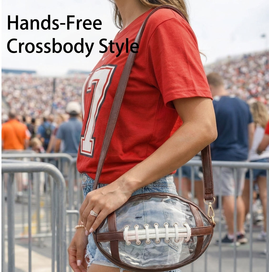 Clear Football Shaped Crossbody Stadium Bag