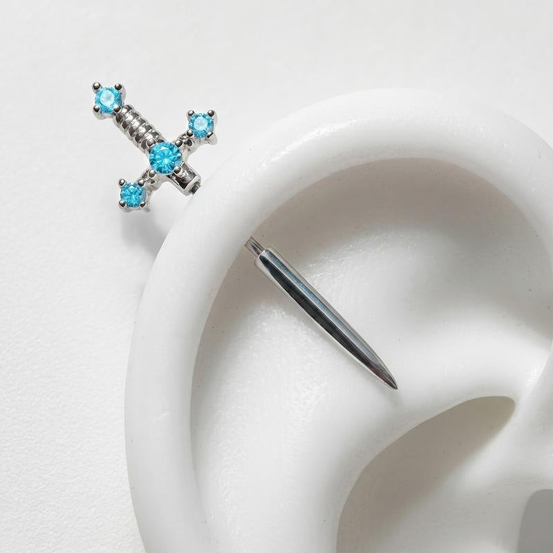 16G Dagger Cross Helix Piercing Earring