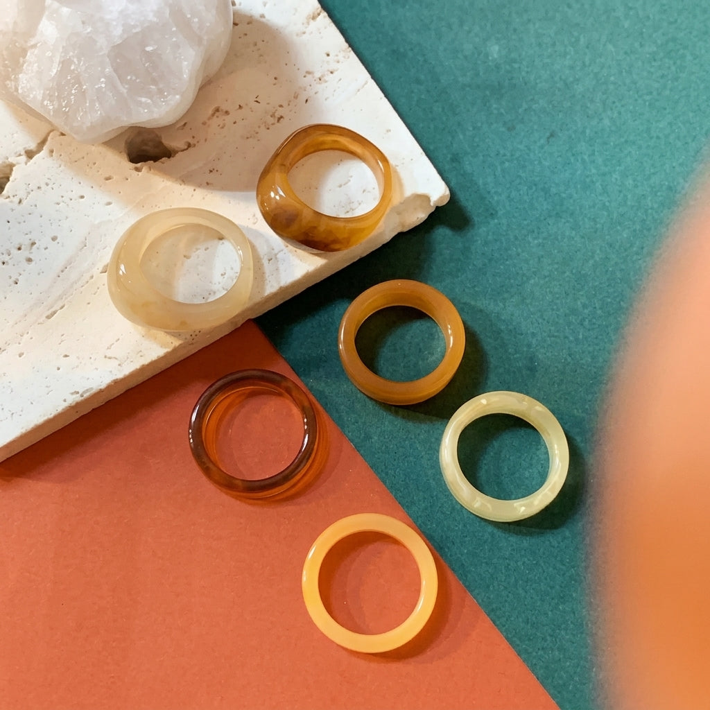 6pc Caramel Autumn Ring Set