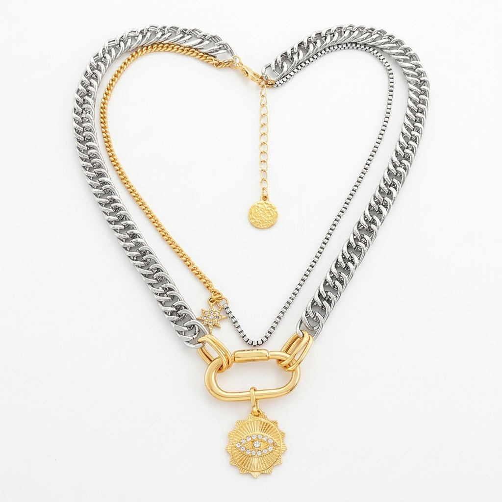 Chunky Layered Mixed Chain Necklace