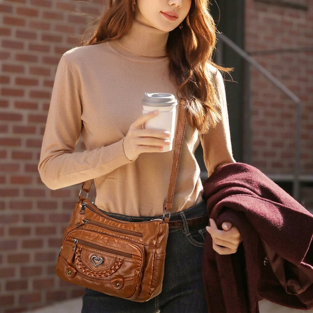 Vintage Multi Pocket Crossbody Bag