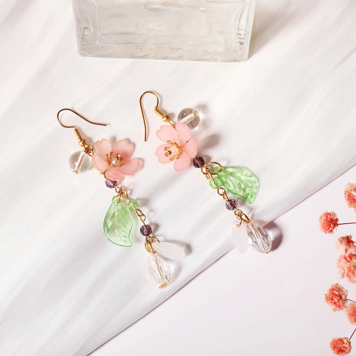 Floral Leaf Dangle Earrings