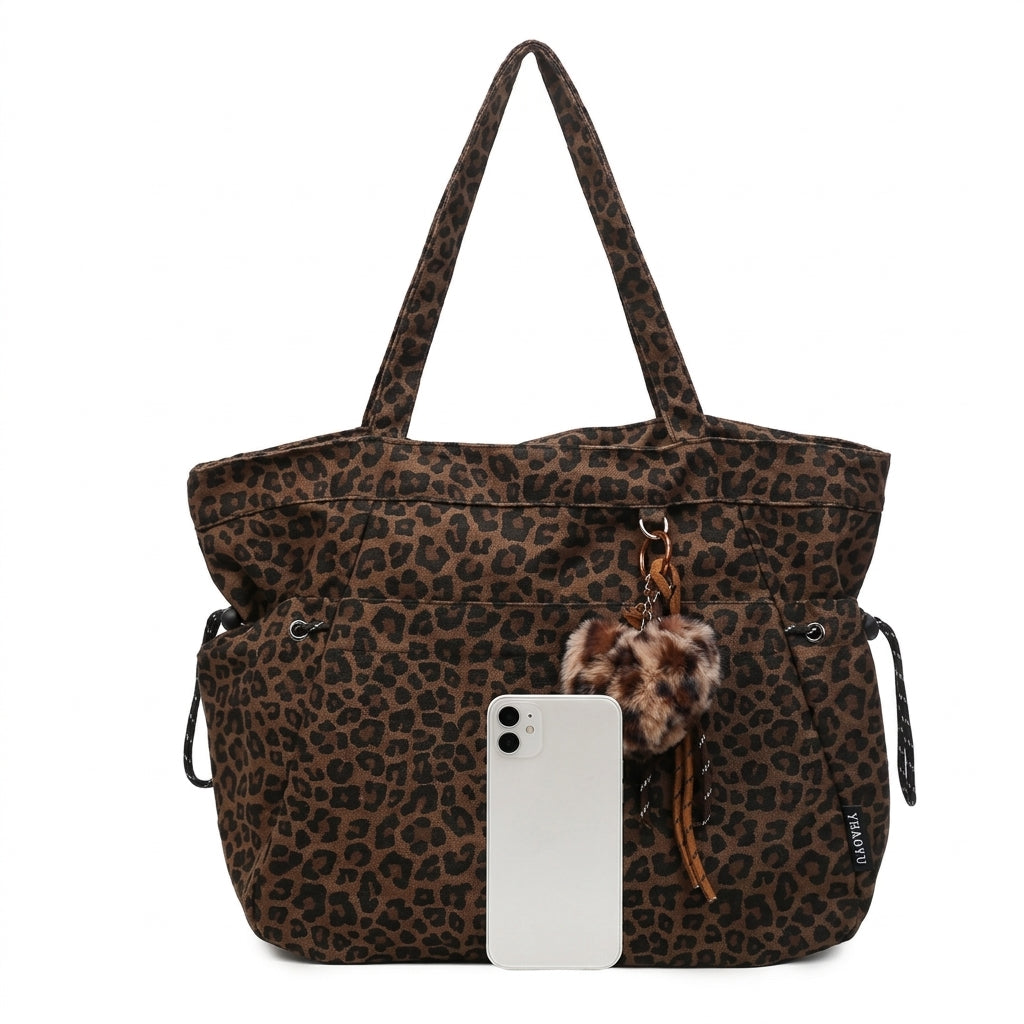 Leopard Pattern With Pendant Tote Bag