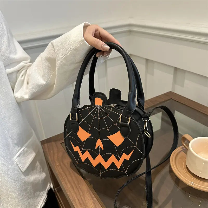 Halloween Spiderweb Pumpkin Handbag