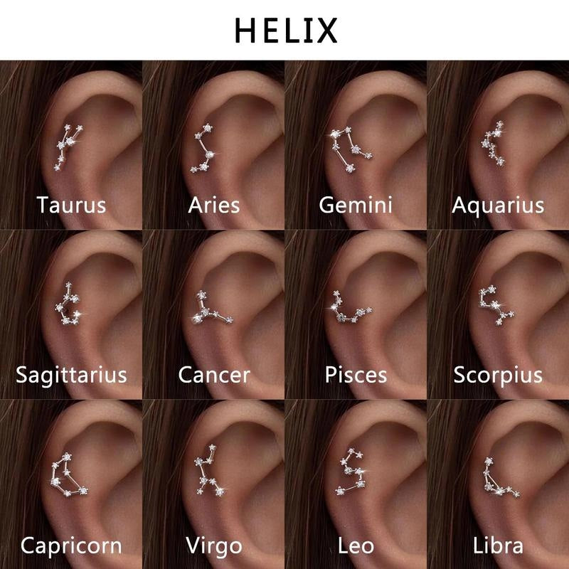 16G Astrology Zodiac Constellation Stud Earrings