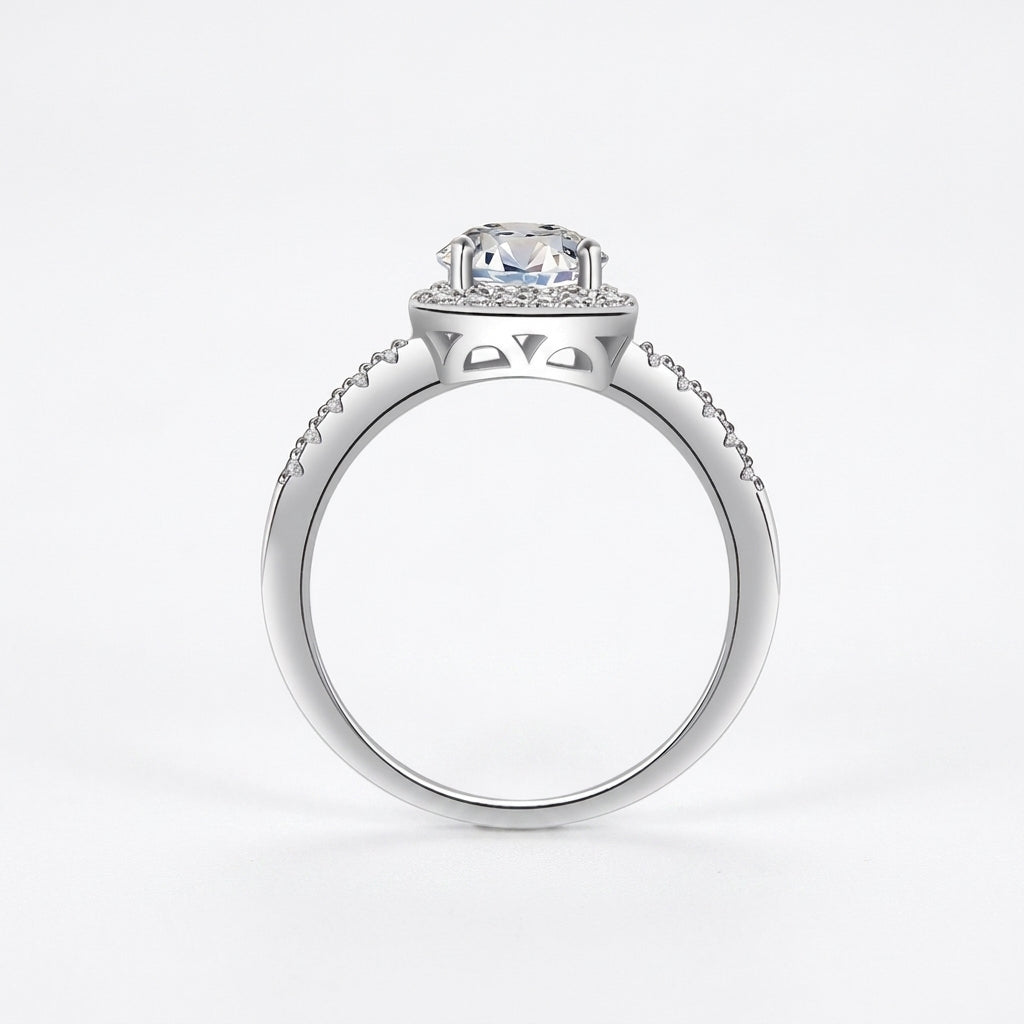 Pave Band Halo Ring