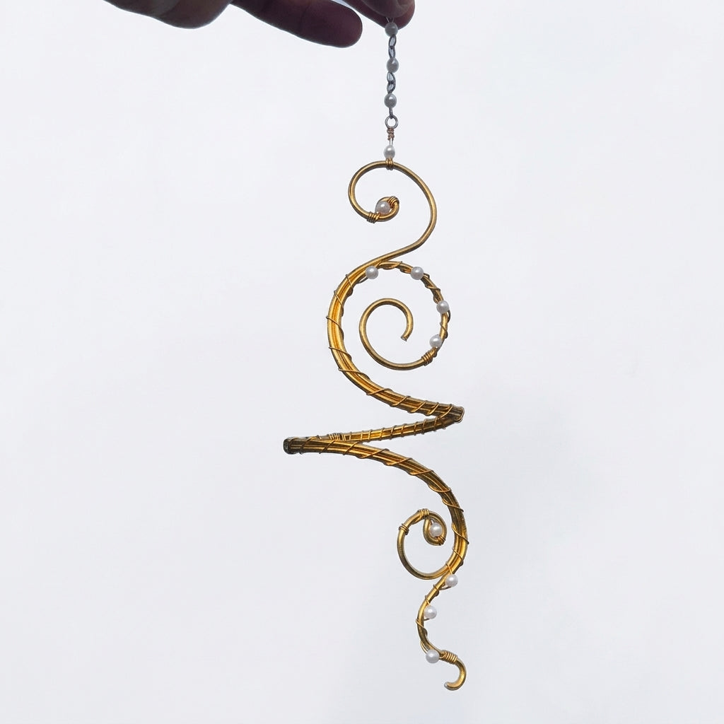Boho Beaded Spiral Arm Cuff
