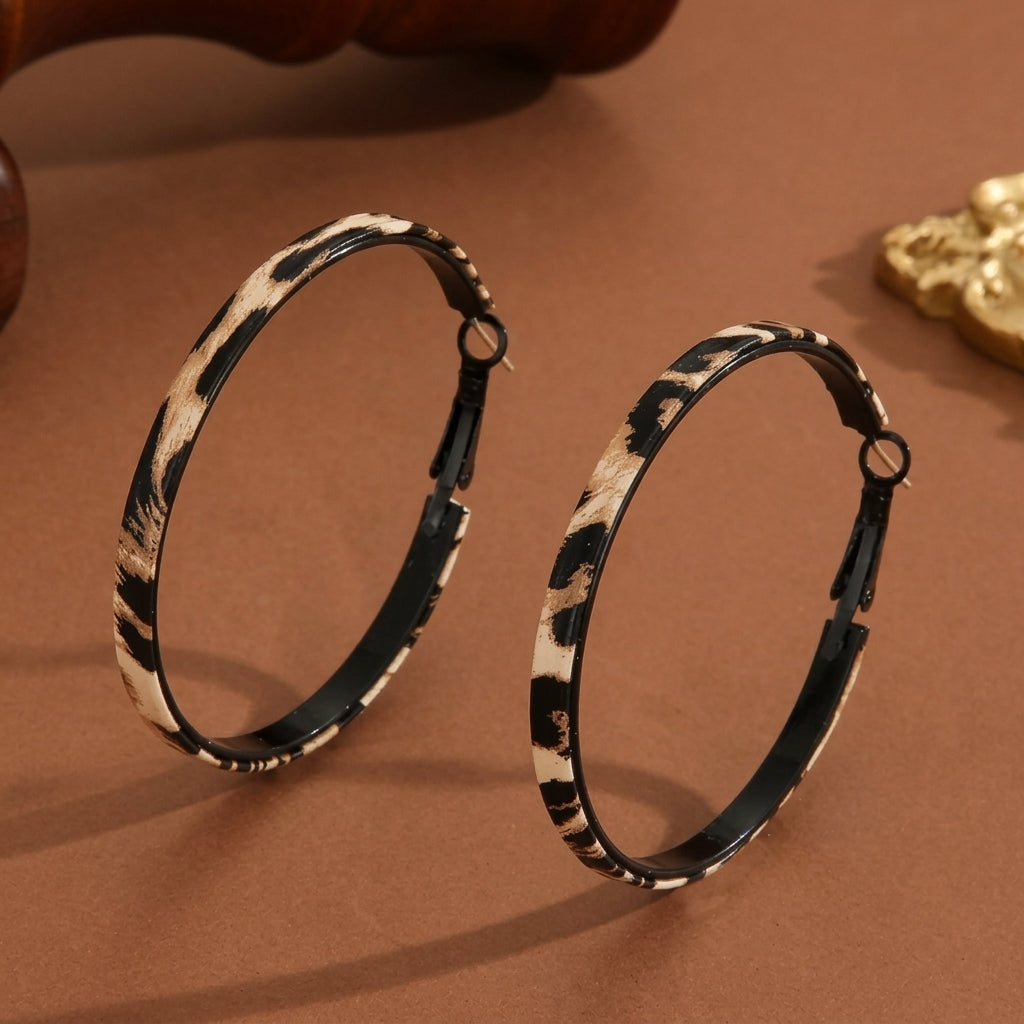 Bold Leopard Print Hoop Earrings