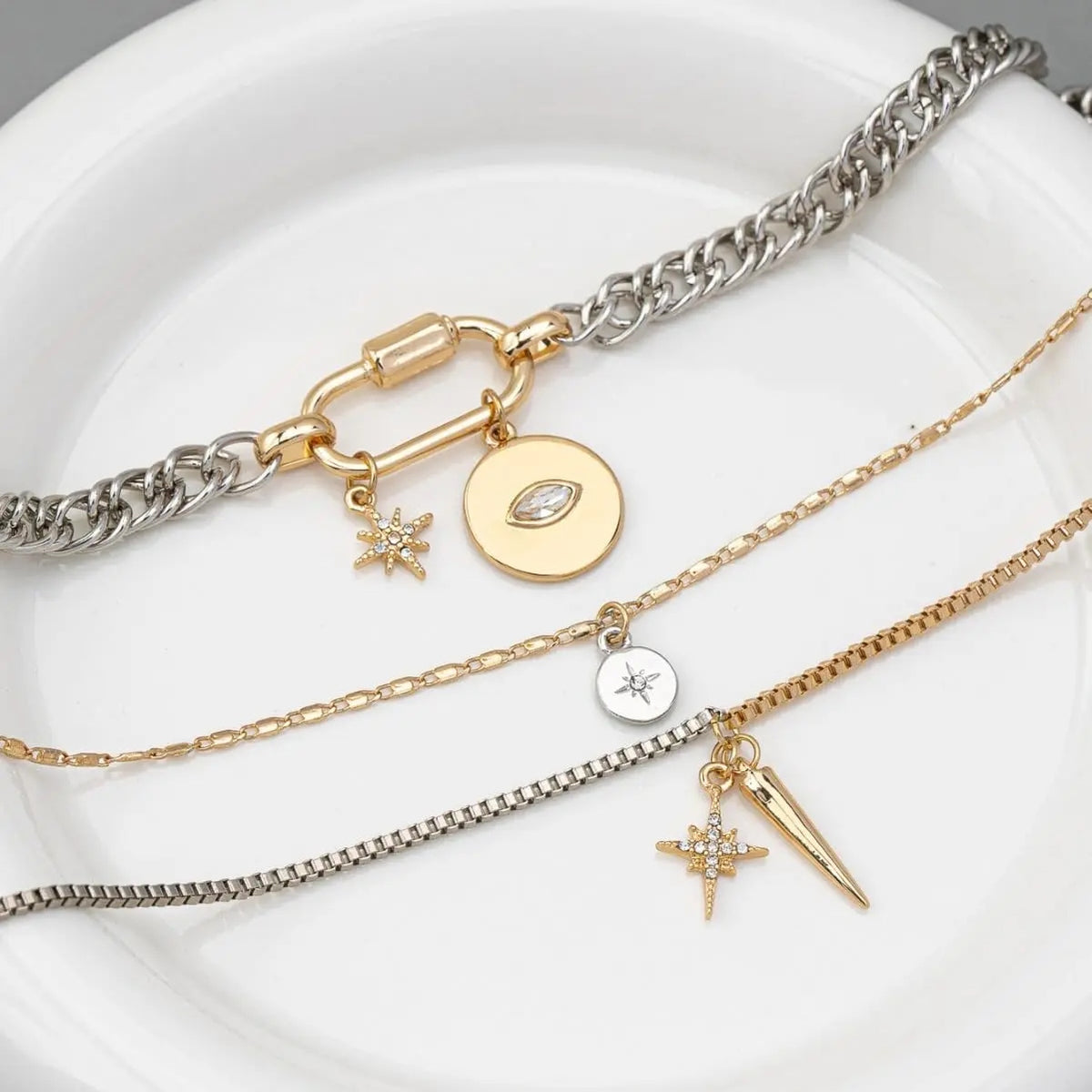 Chunky Layered Mixed Chain Necklace