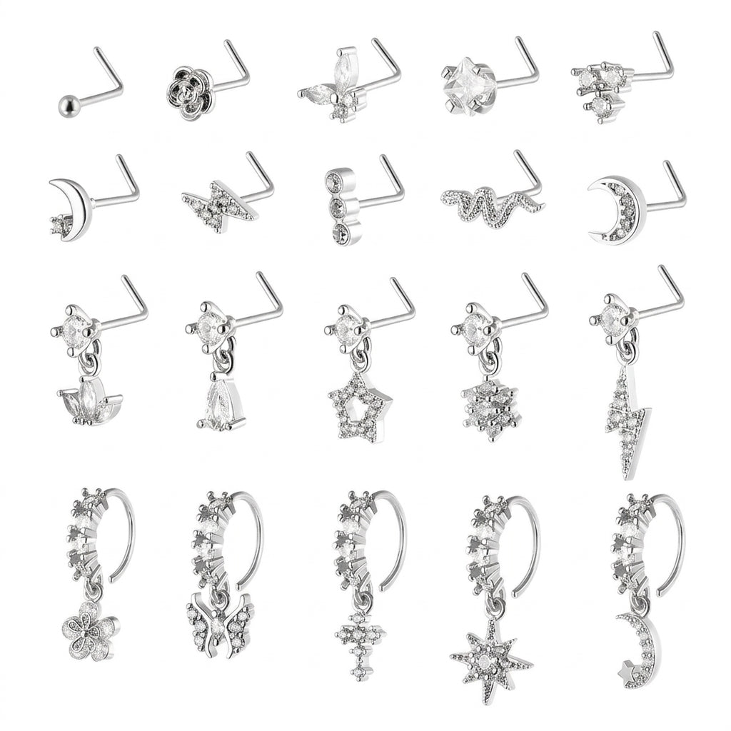 8/10/20pc Dainty Charm Nose Ring Set