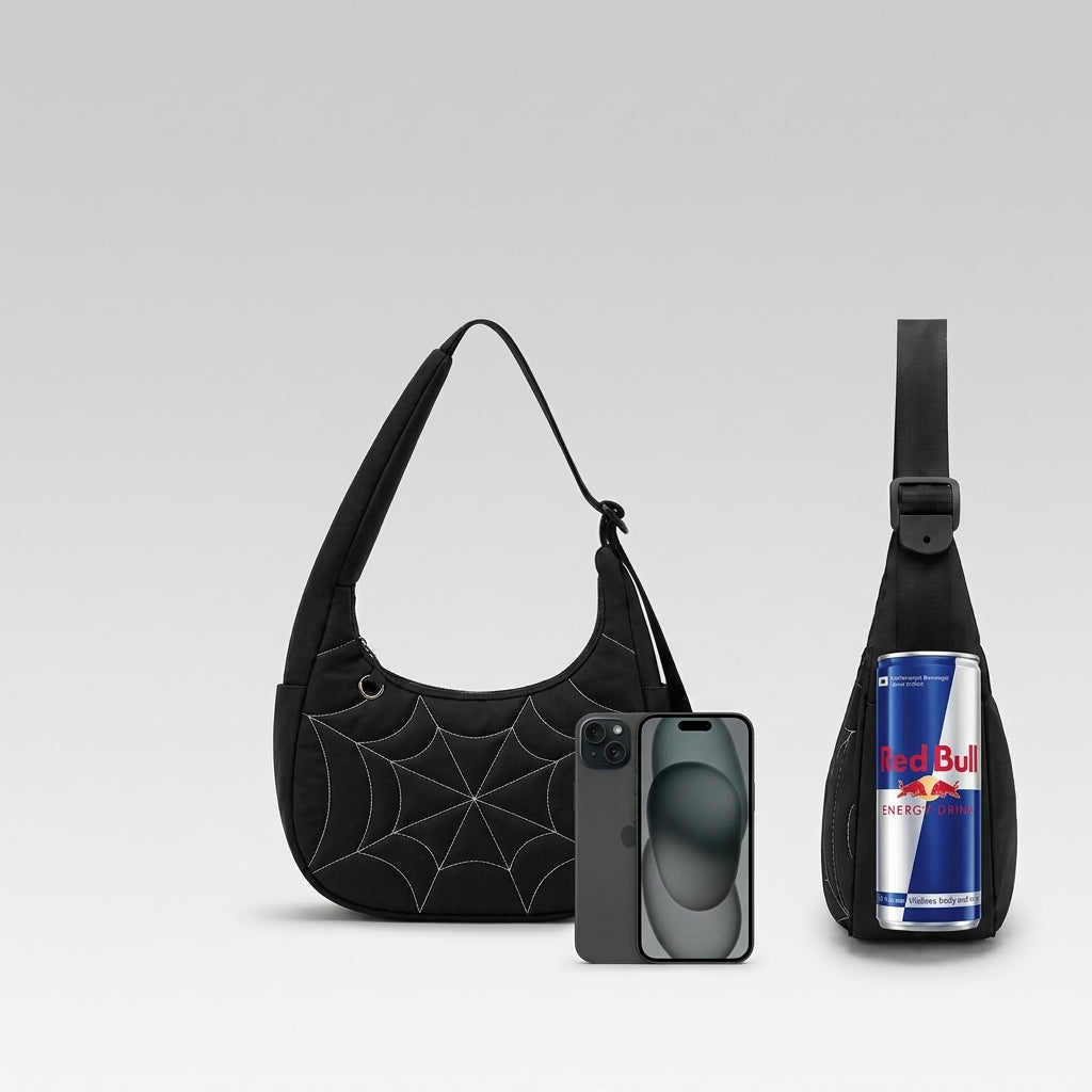Thread Spider Web Puffer Shoulder Bag