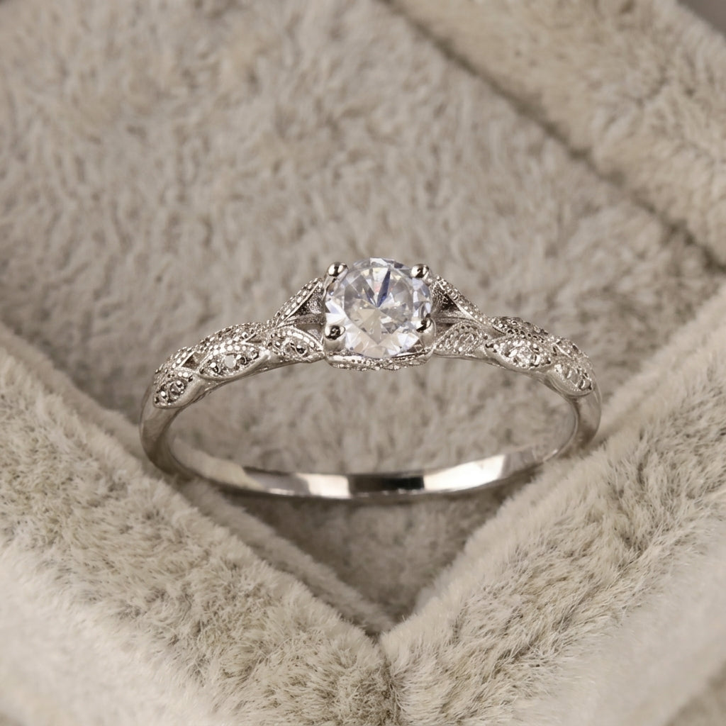 Vintage Zircon Accent Statement Ring
