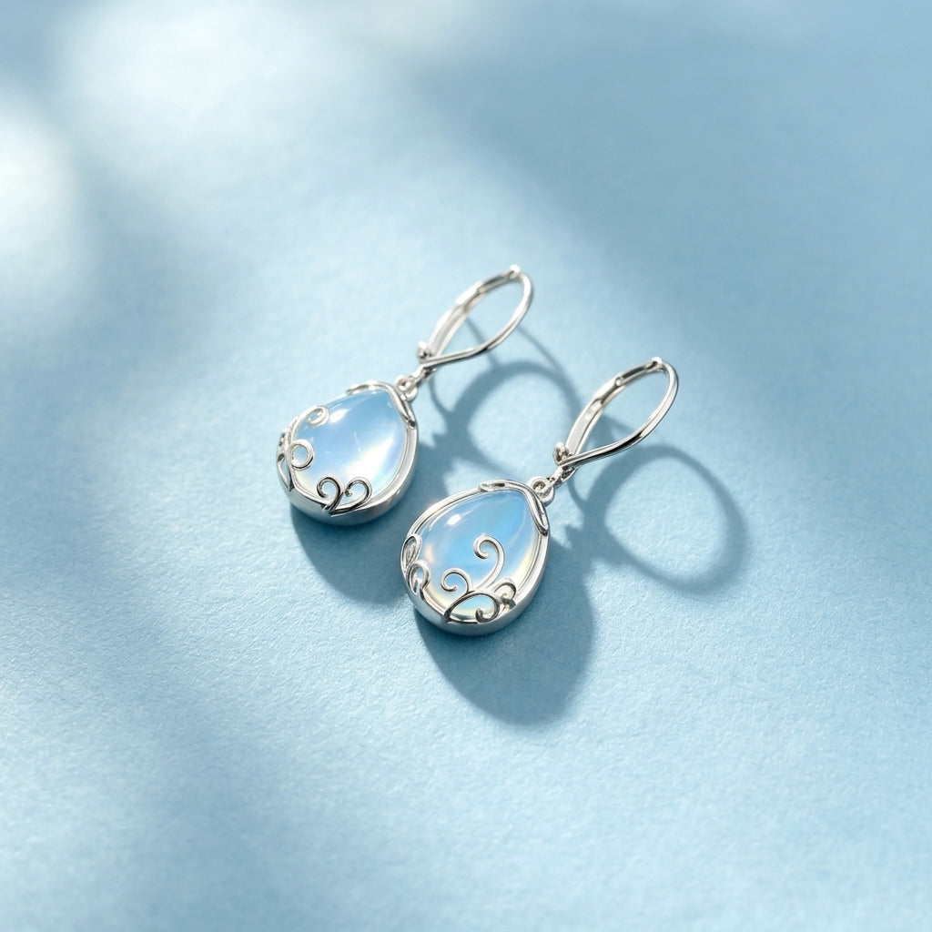 Elegant Moonstone Drop Earrings