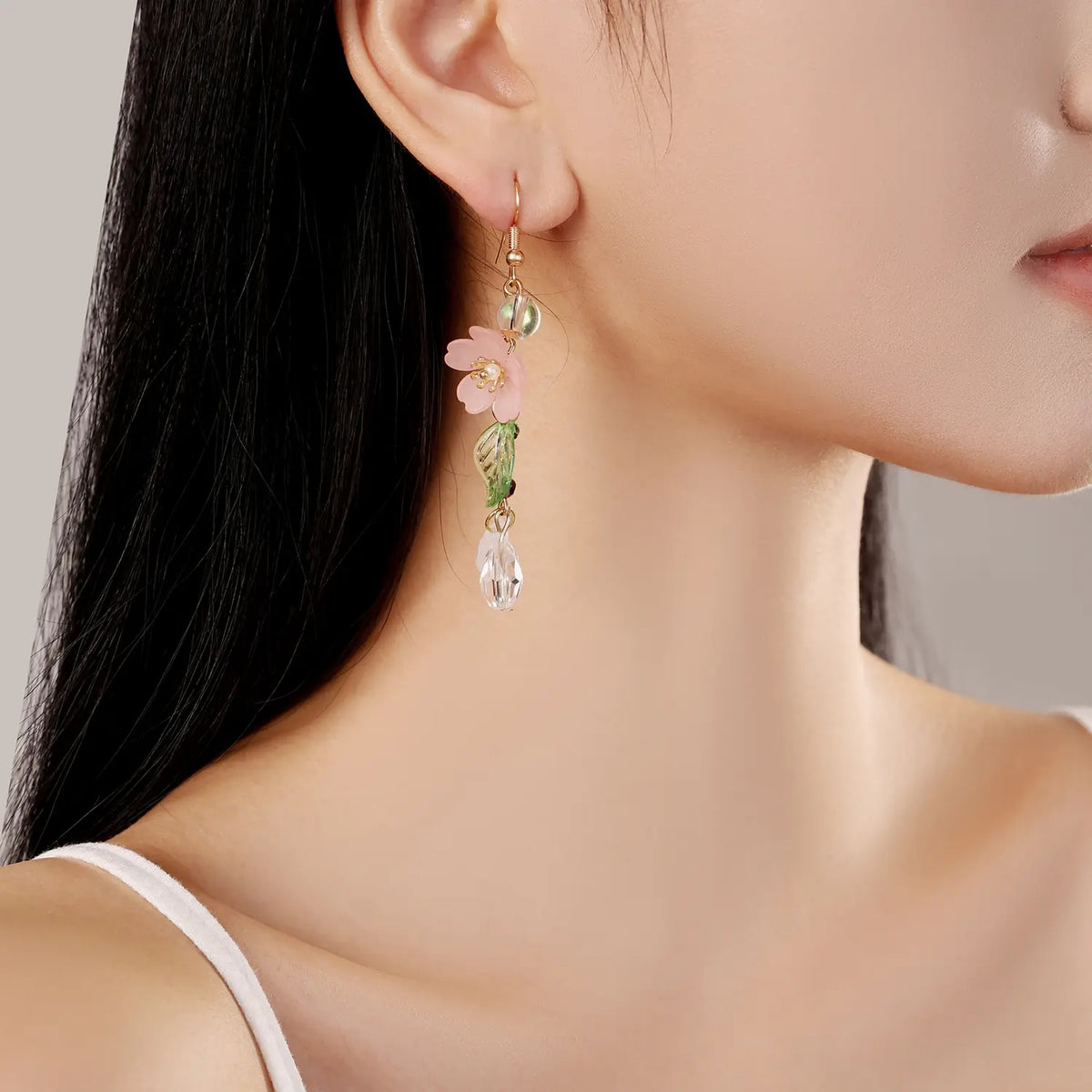 Floral Leaf Dangle Earrings