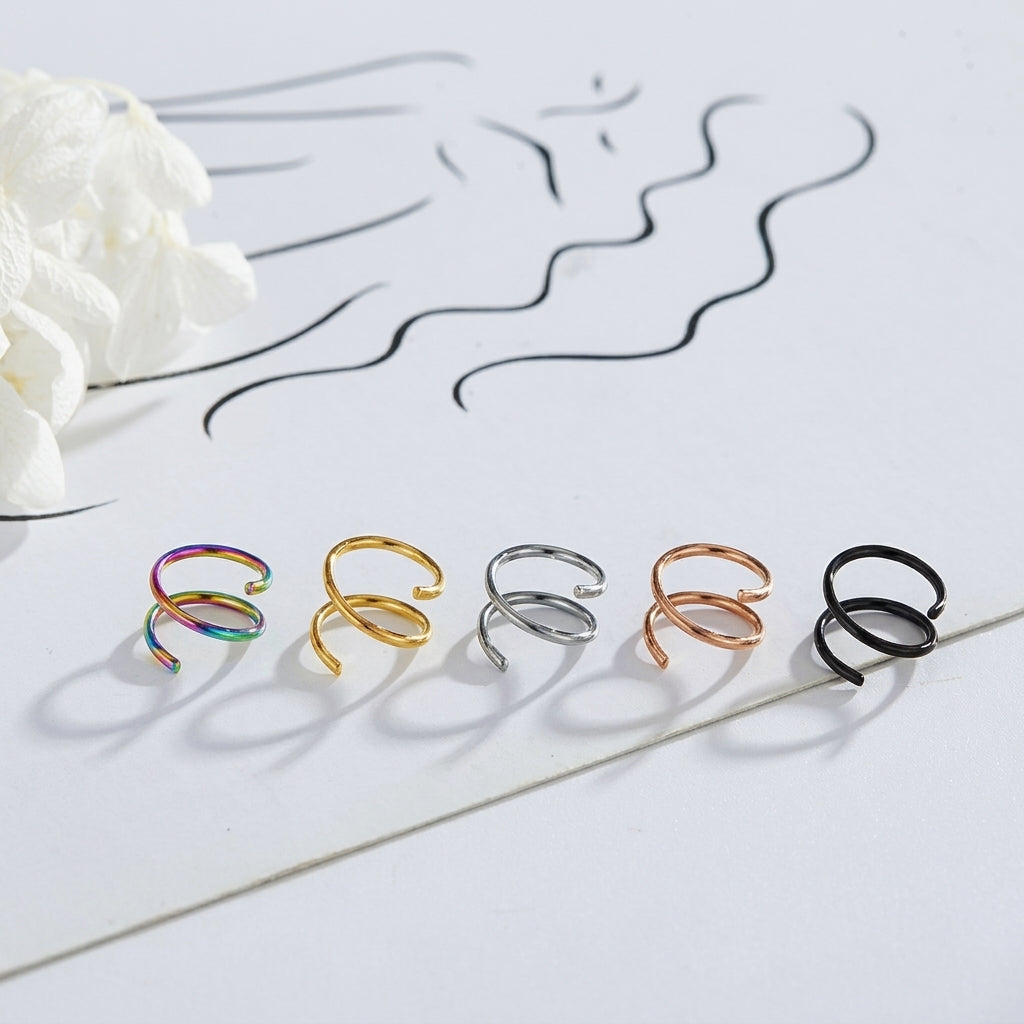 Double Hoop Nose Ring Set