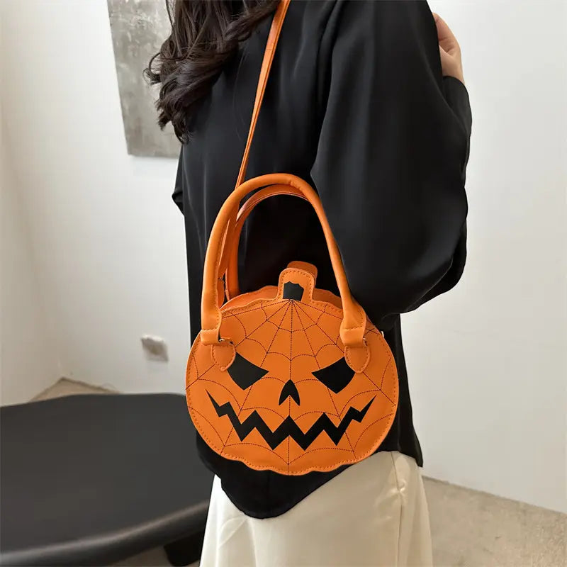 Halloween Spiderweb Pumpkin Handbag