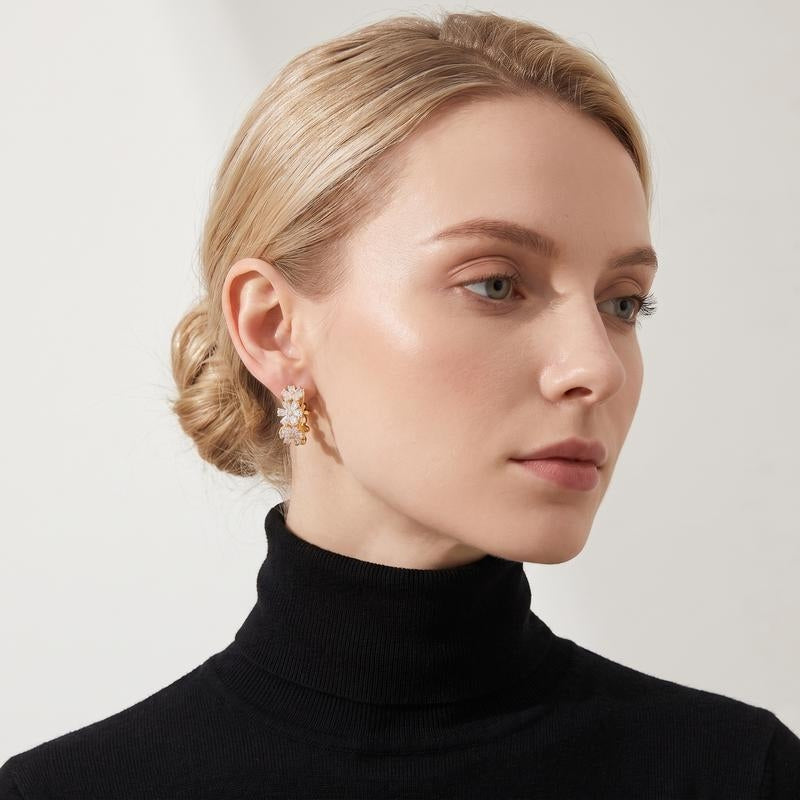 Dainty Floral Hoop Earrings