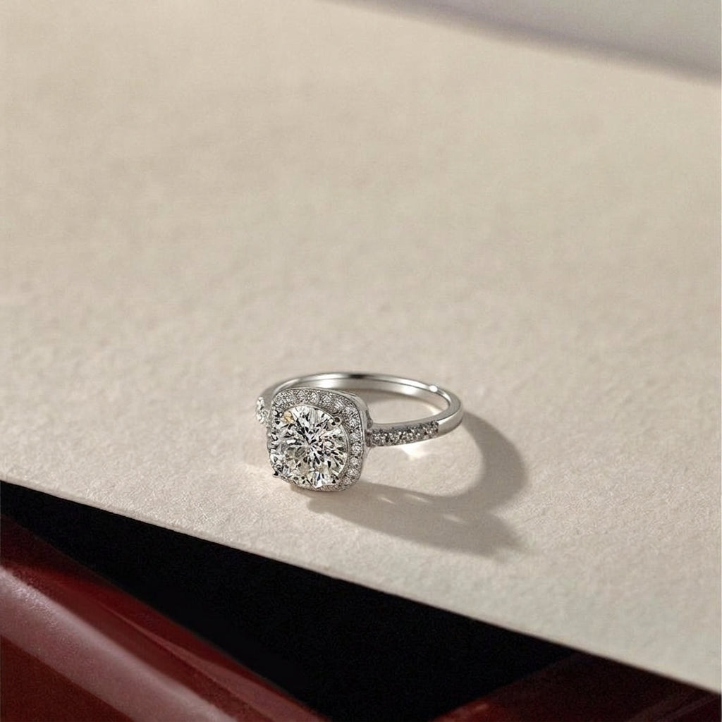 Pave Band Halo Ring