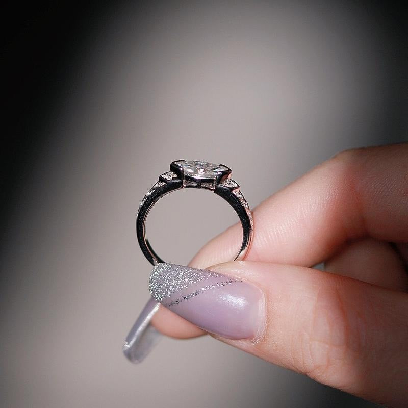 Elegant Marquise Chevron Band Ring