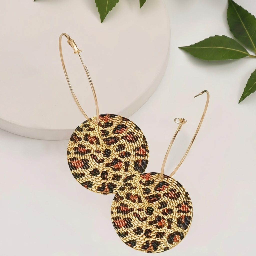 Elegant Leopard Print Hoop Earrings
