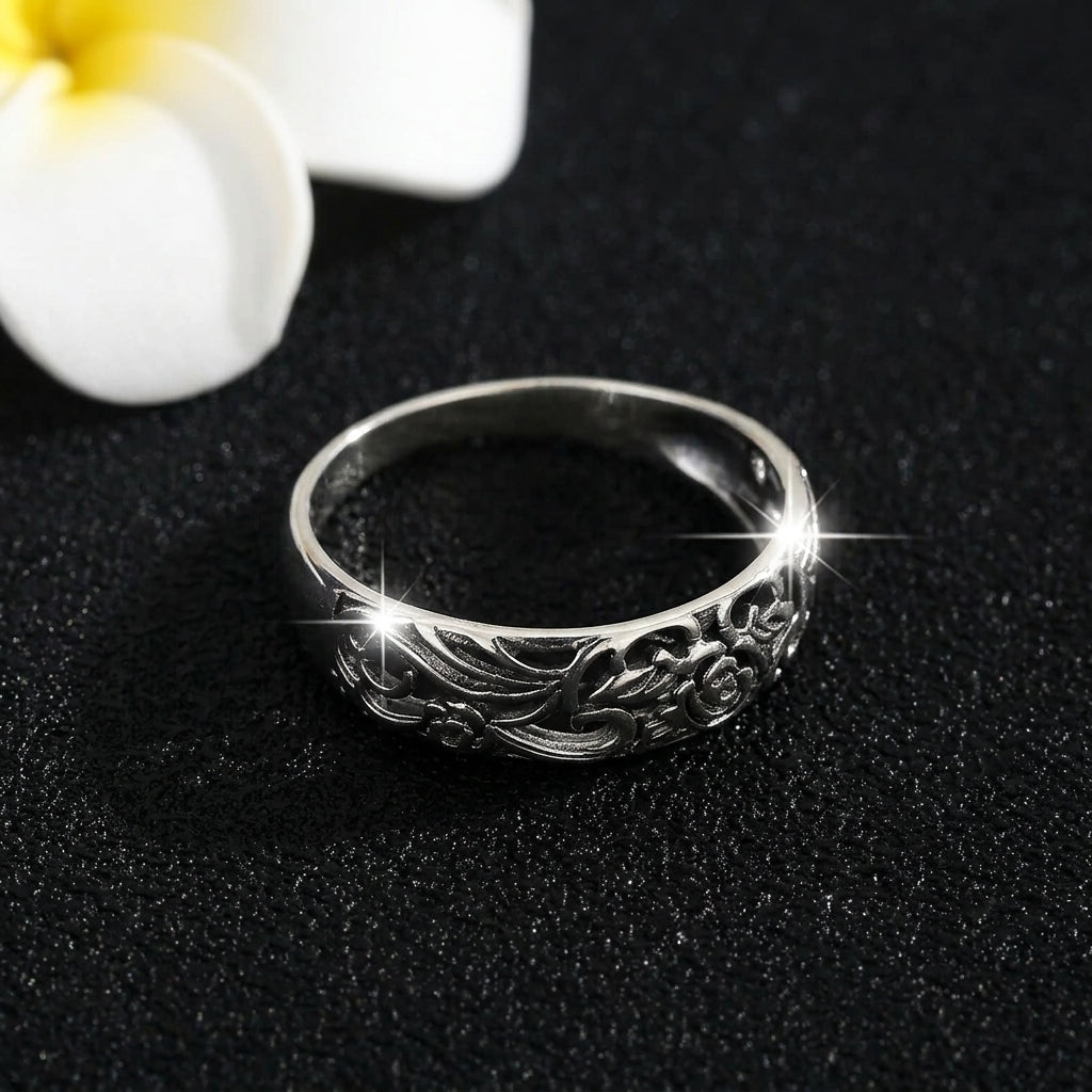 S925 Vintage Rose Hollow Ring