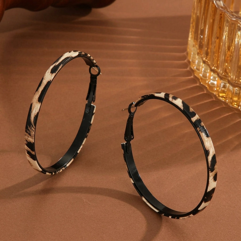 Bold Leopard Print Hoop Earrings