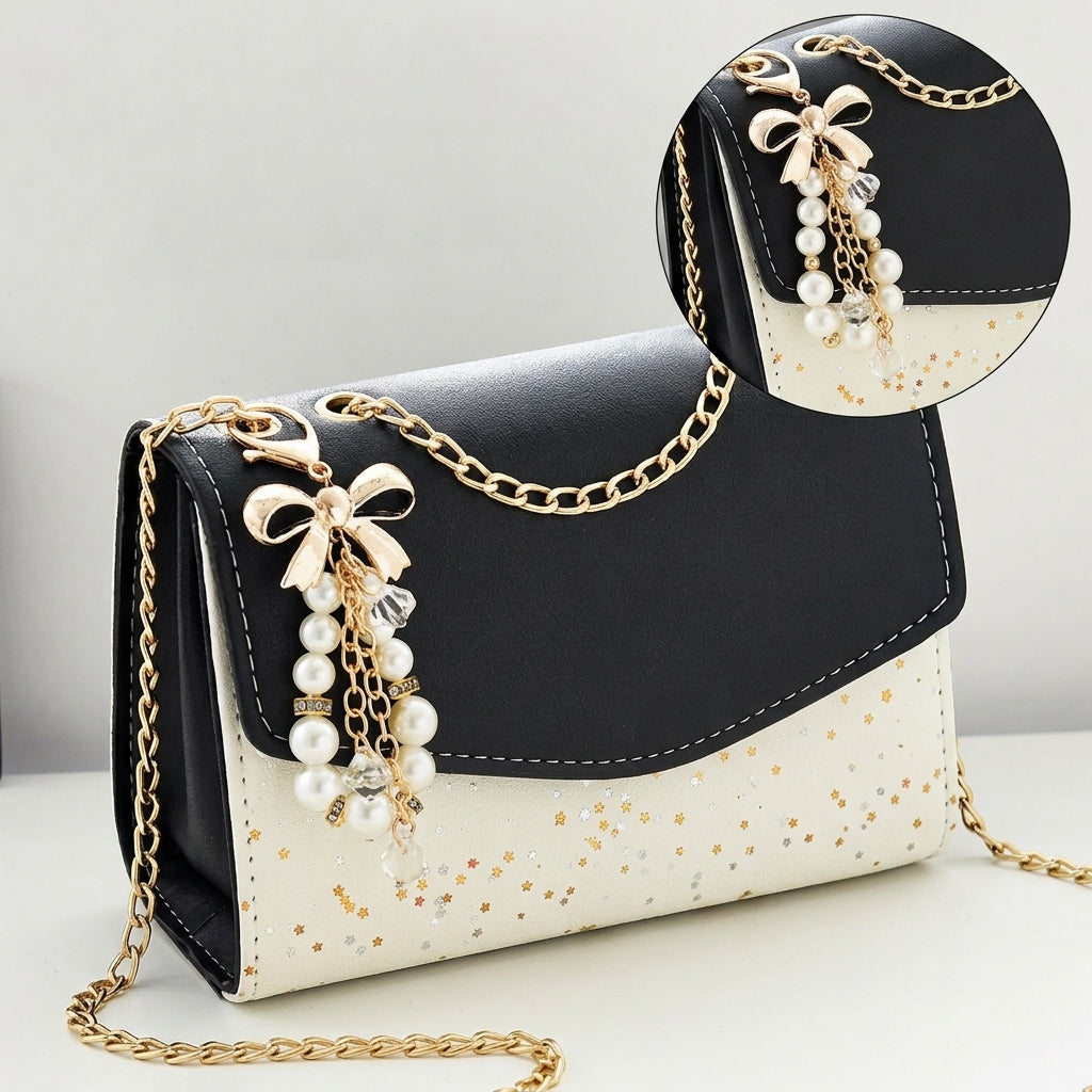 Elegant Star Glitter Chain Strap Bag