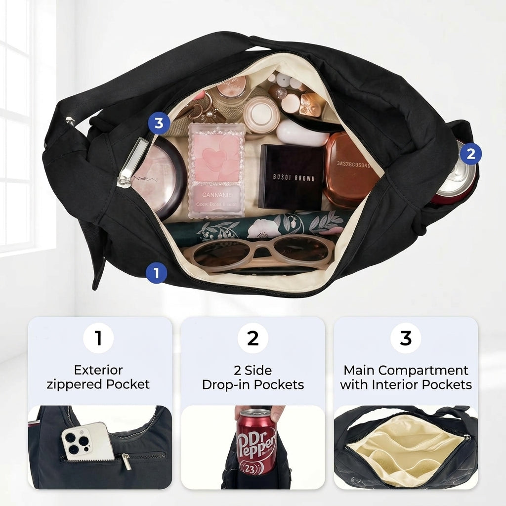 Thread Spider Web Puffer Shoulder Bag