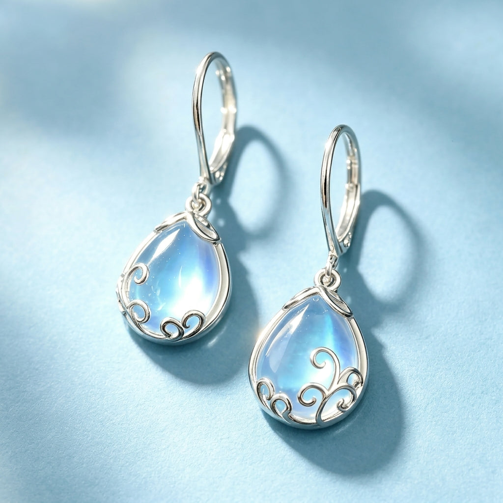Elegant Moonstone Drop Earrings