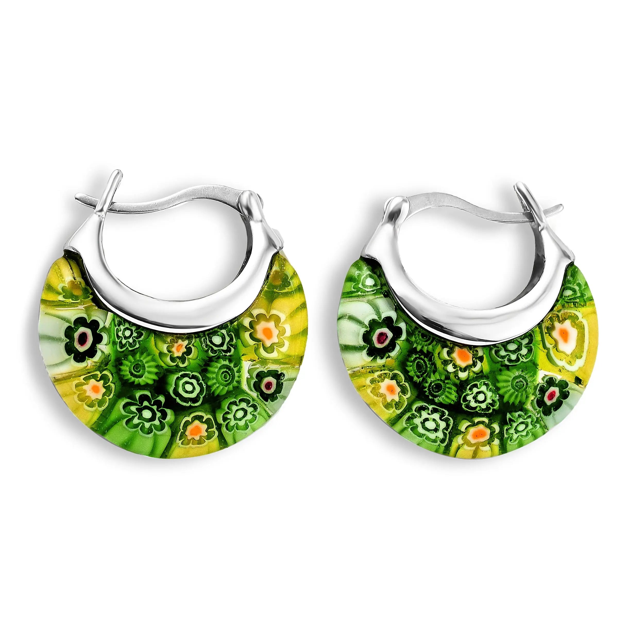 Murano Inspired Crescent Moon Earrings