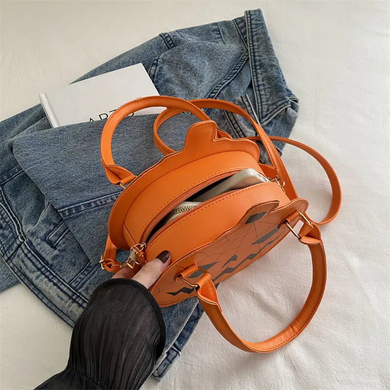 Halloween Spiderweb Pumpkin Handbag