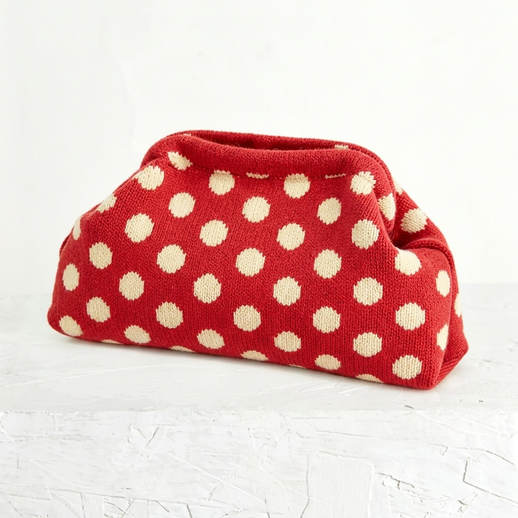 Woven Striped Pouch Clutch