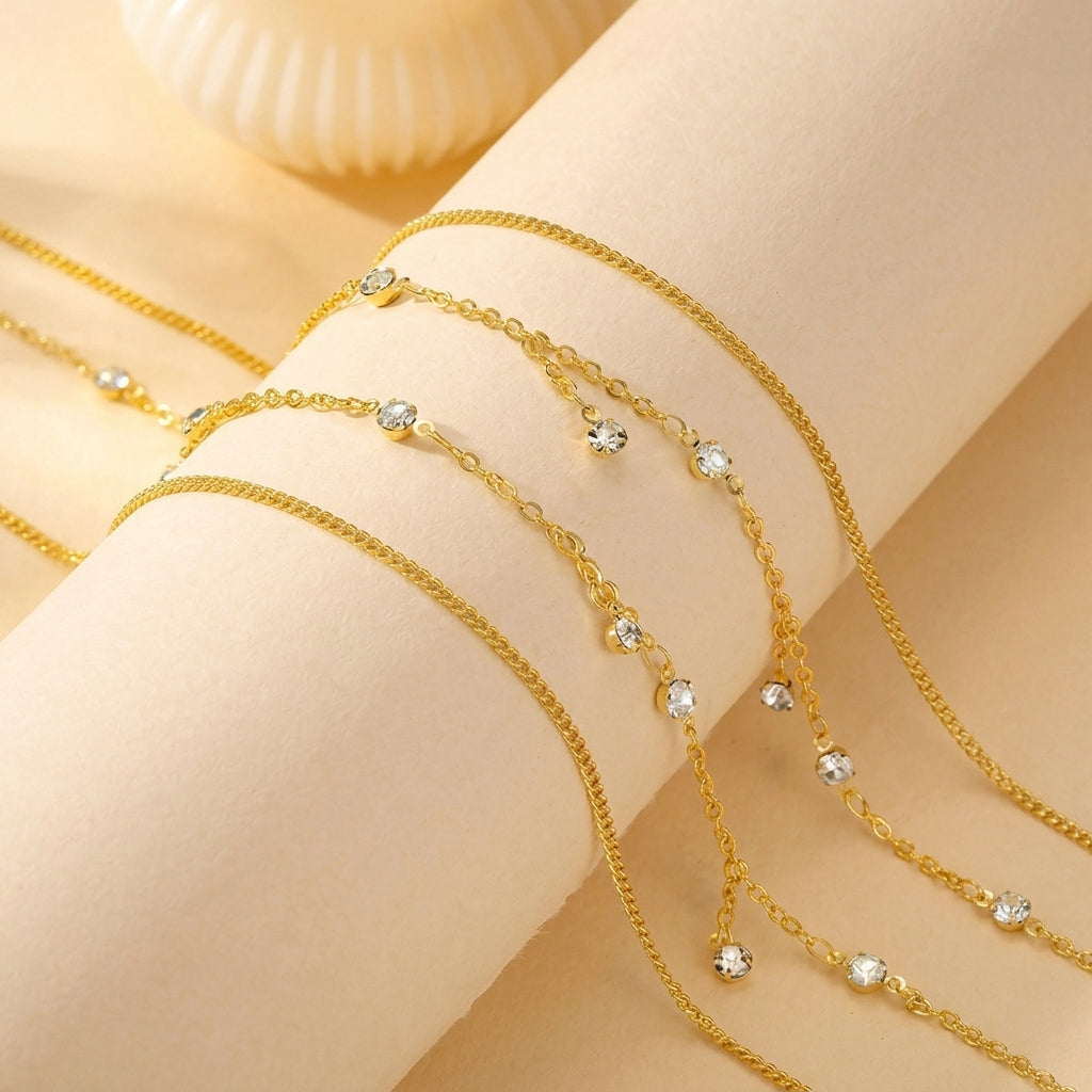 Multi-Layer Diamond Accented Tassel Waist Chain