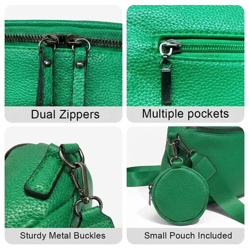 Half-Moon Cross Body Bag With Detachable Pouch