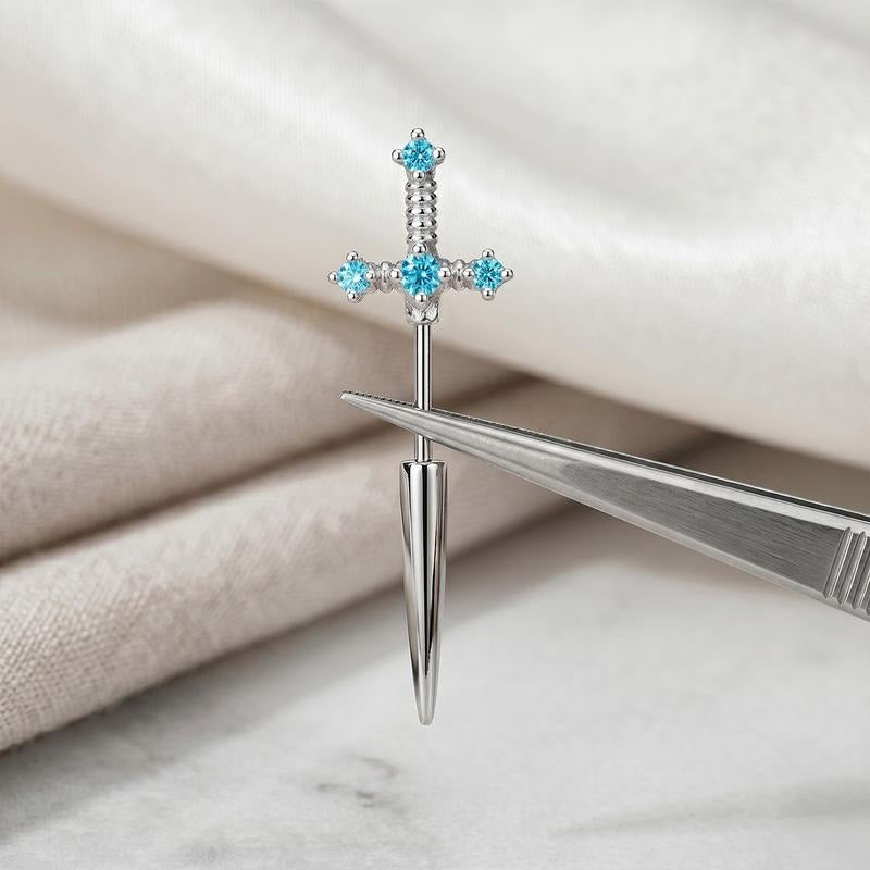 16G Dagger Cross Helix Piercing Earring