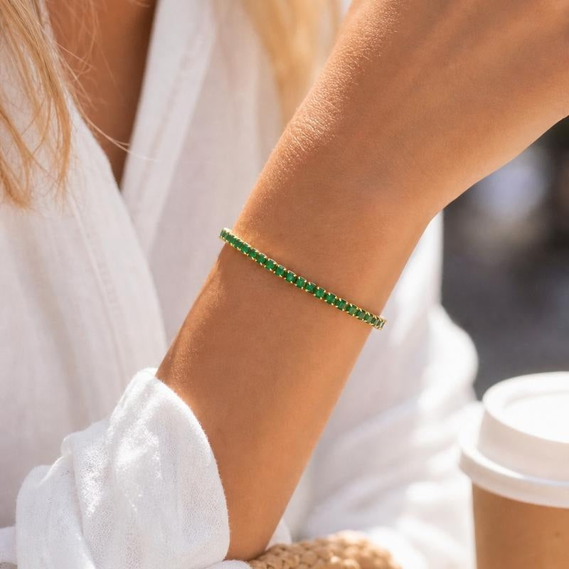 14k Classic Colored Tennis Bracelet