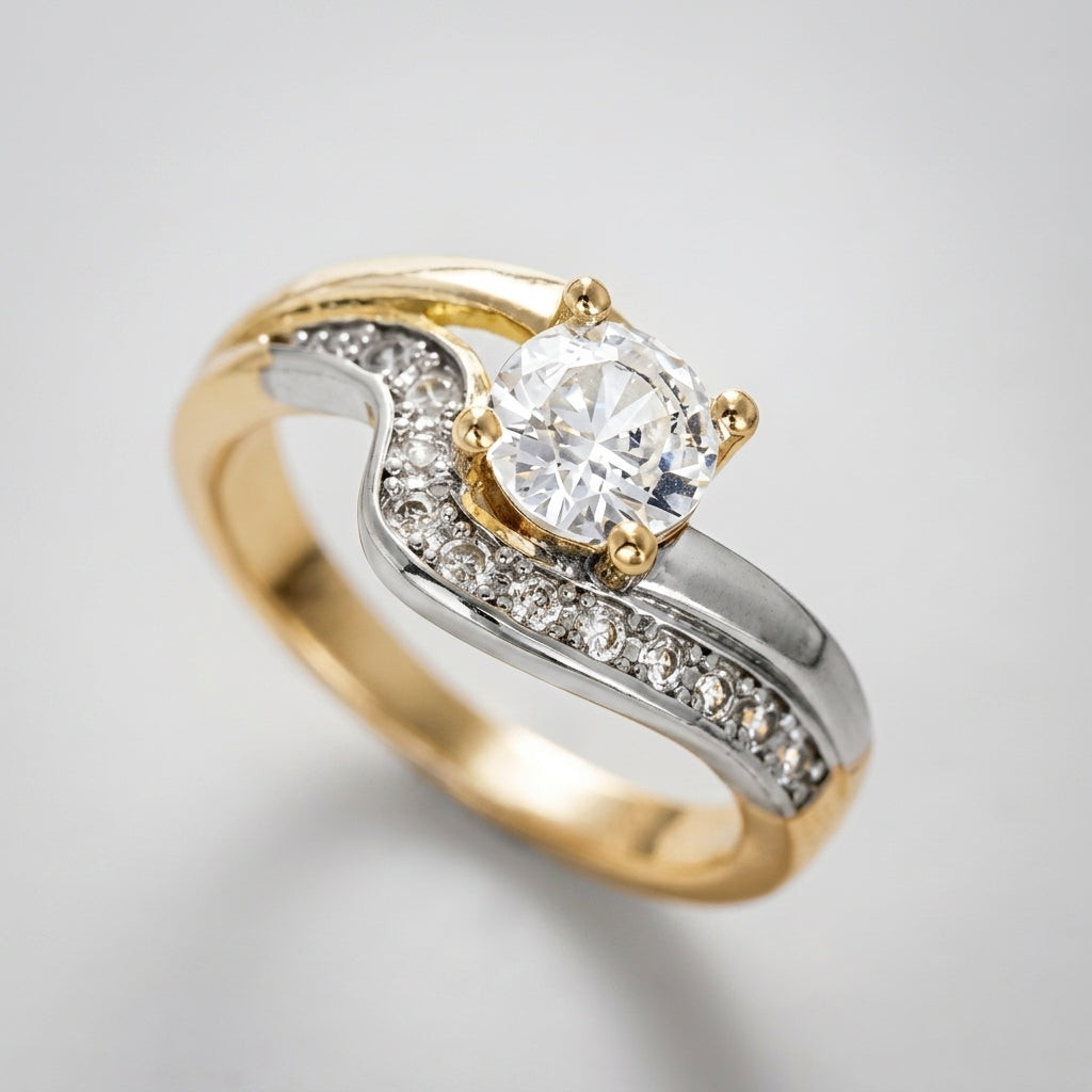 Luxe Pave Wrap Solitaire Ring