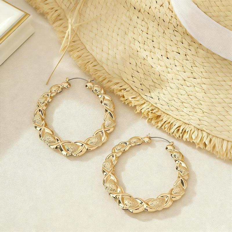 Elegant X-Linked Hoop Earrings