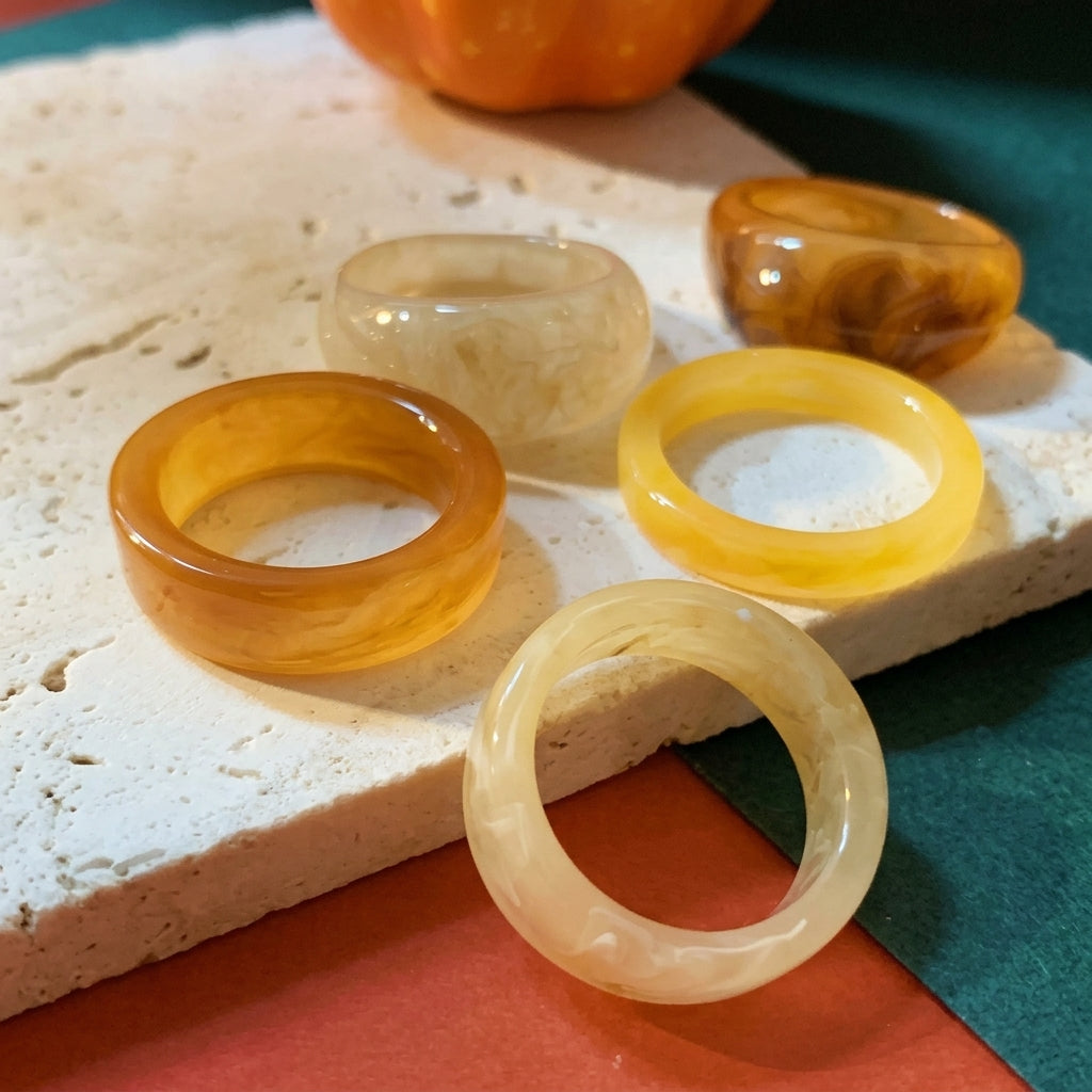 6pc Caramel Autumn Ring Set