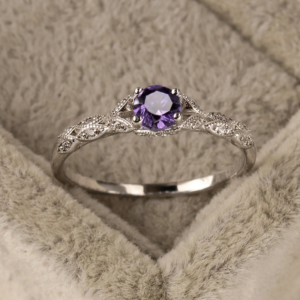 Vintage Zircon Accent Statement Ring