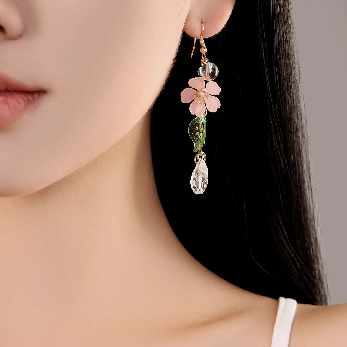 Floral Leaf Dangle Earrings