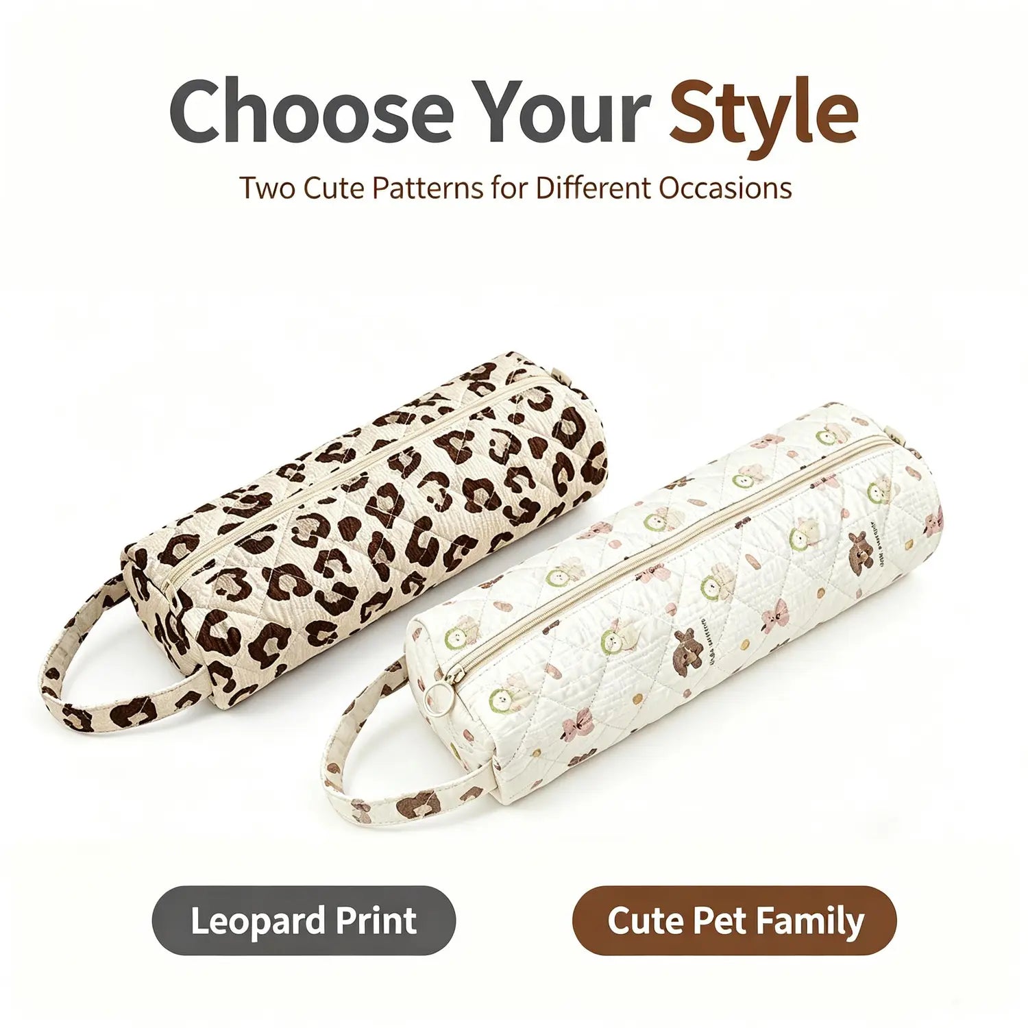 Quilted Long Toiletry Organization Bag