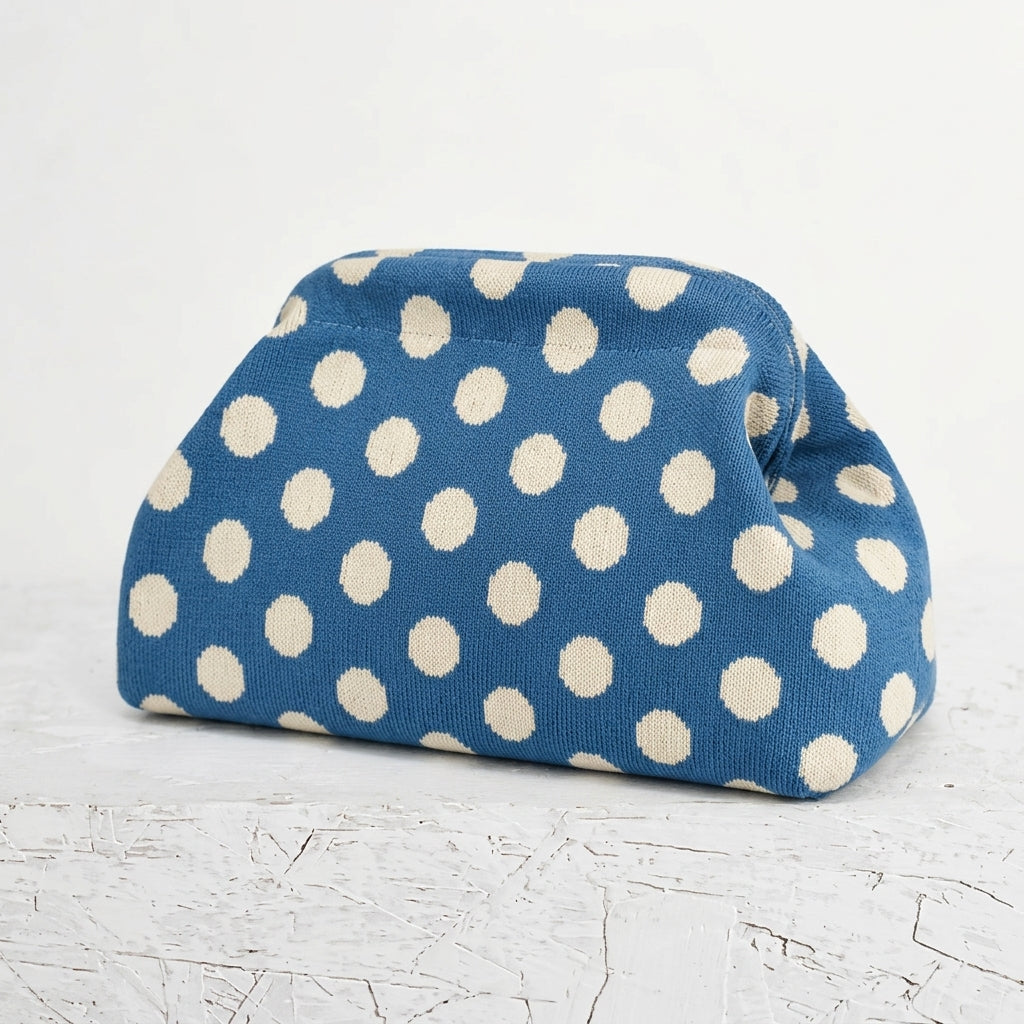 Woven Striped Pouch Clutch