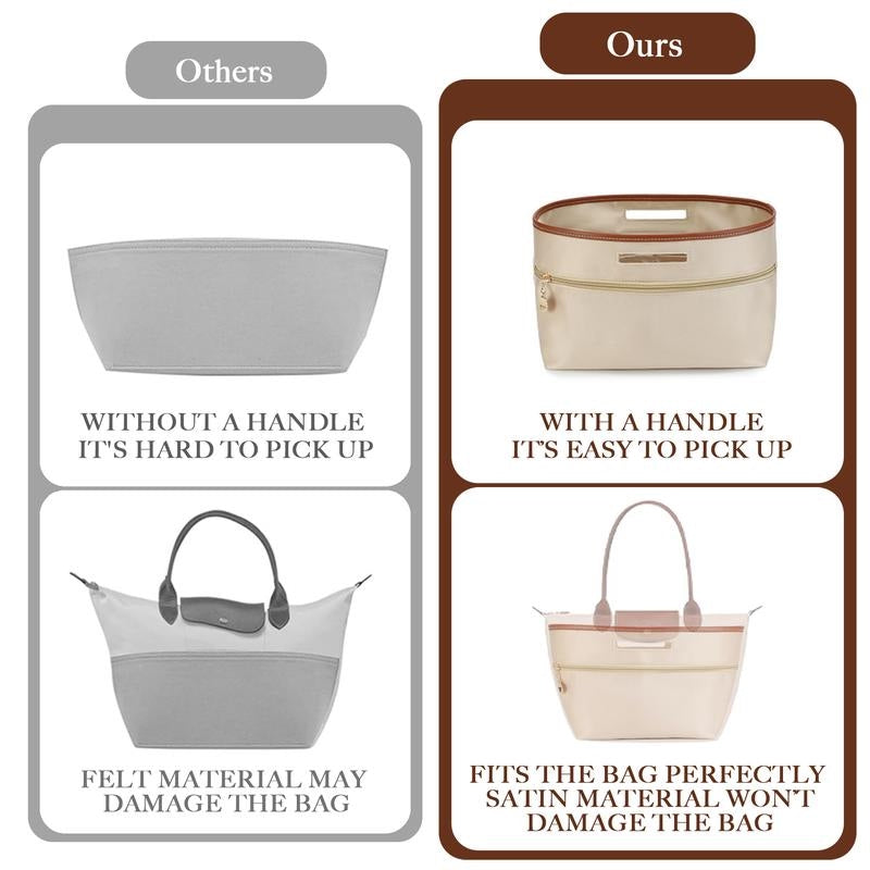 Inner Tote Bag Organizer With Handles